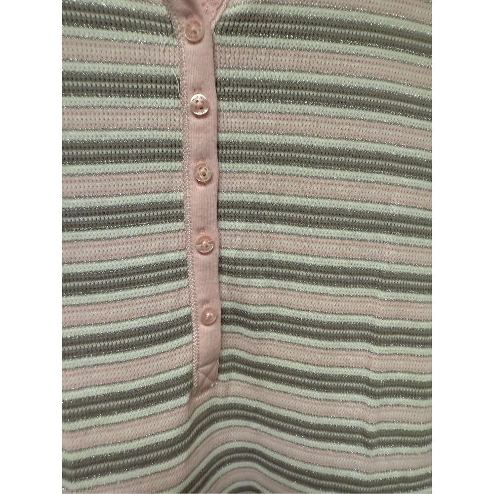 Victoria’s Secret Y2K Pink White & Silver Waffle Knit Short Romper sz M NWOT - Picture 5 of 9